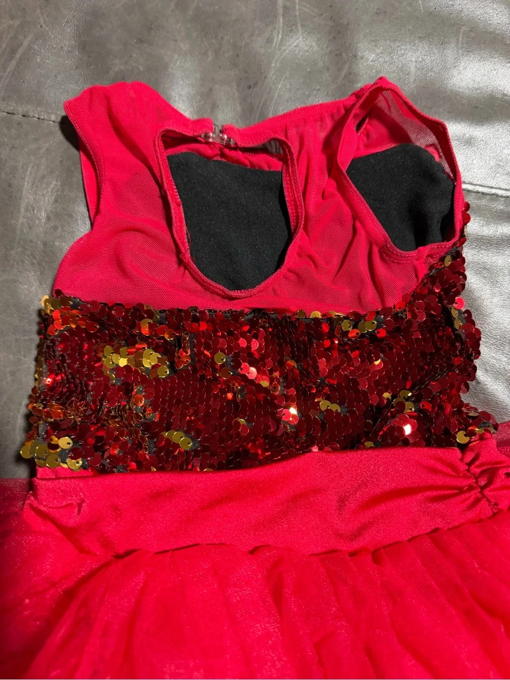 Weissman Girls XSC Red Gold Sequin Tutu Dance Costume Recital Competition